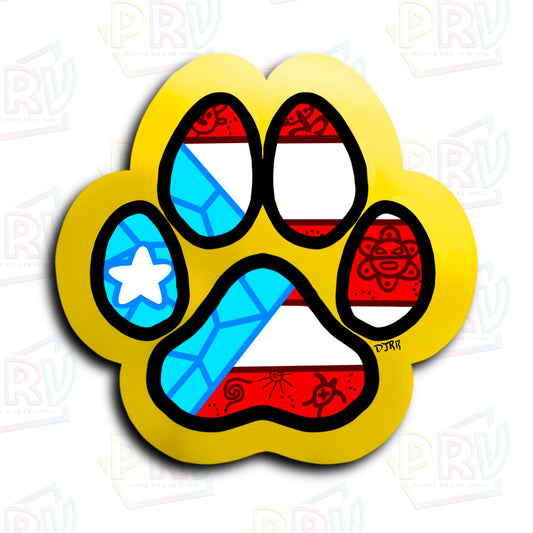 Huella Boricua Dog Pawn (Sticker)