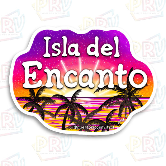 Isla del Encanto en Atardecer (Sticker)