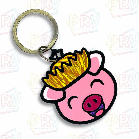 Llavero Lechoncito con Pava Puerto Rico