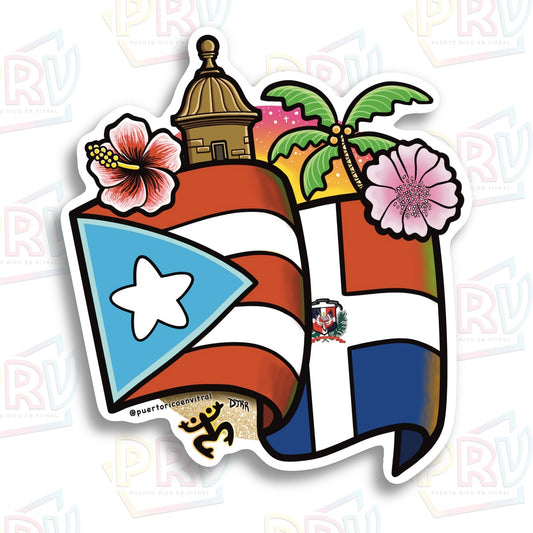 Puerto Rico & Rep. Dominicana (Sticker)