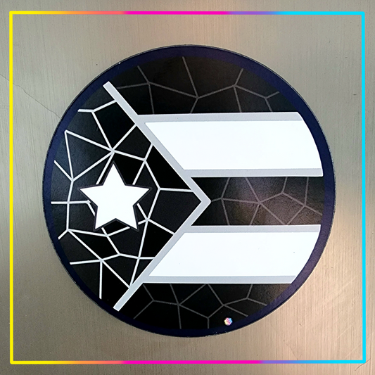 Bandera Circular Negra(Iman)