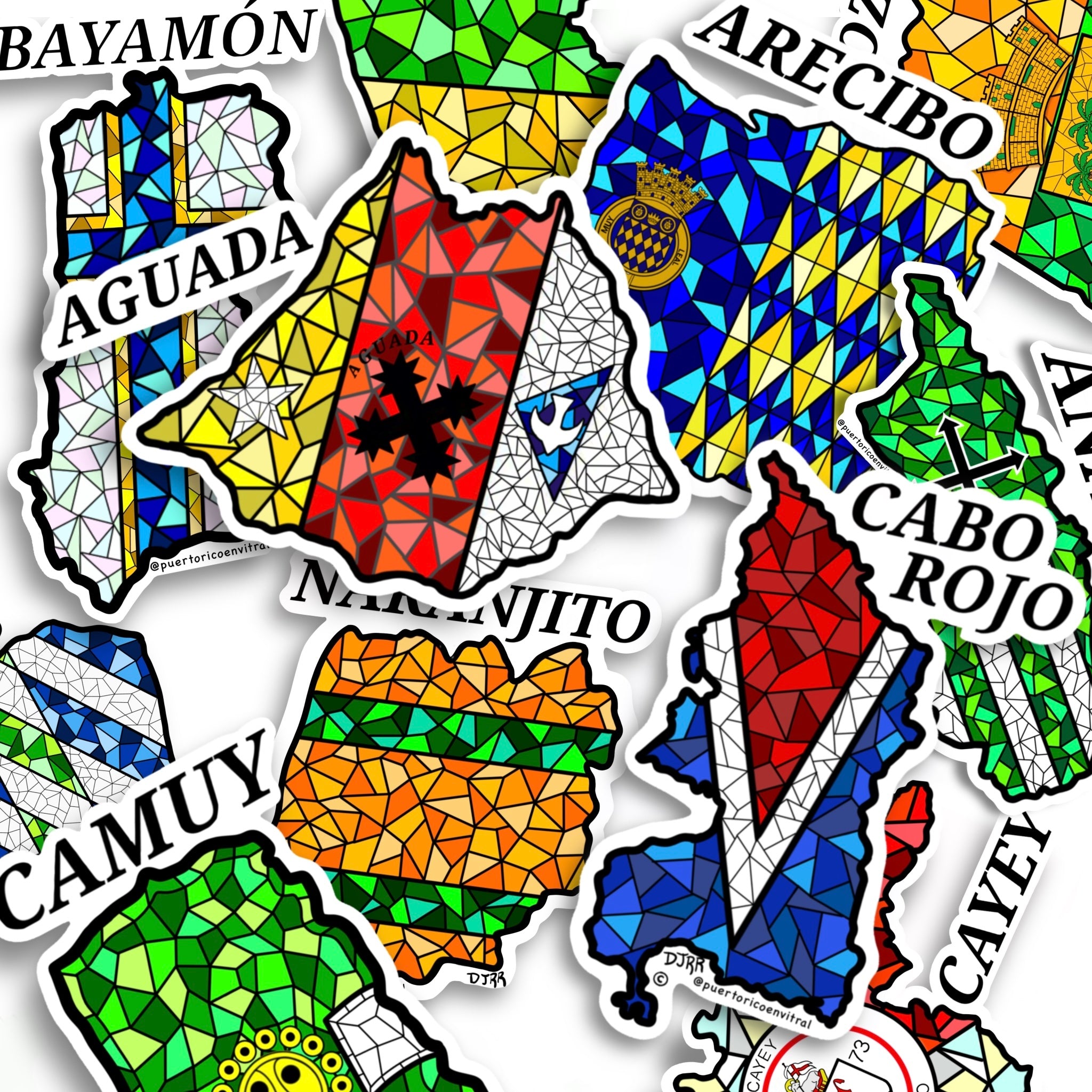 Mini Stickers: Pueblos P.R. – Puerto Rico en Vitral