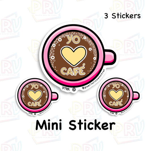 Yo Amo el Café (3 Mini Stickers)