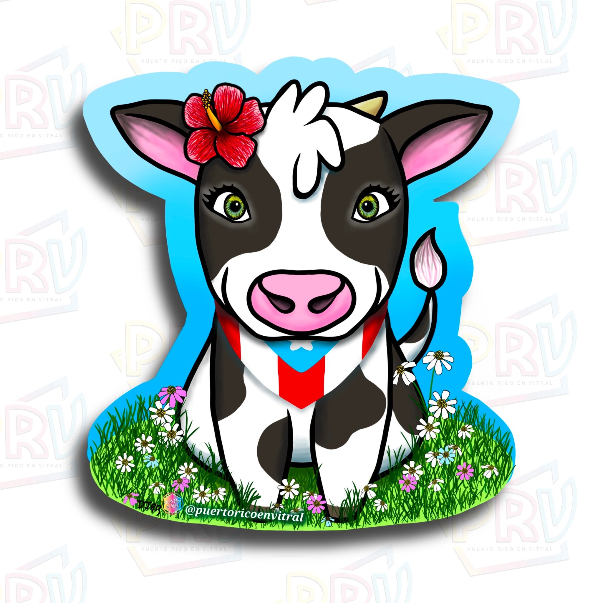 La Jibarita en la Luna (Sticker) – Puerto Rico en Vitral