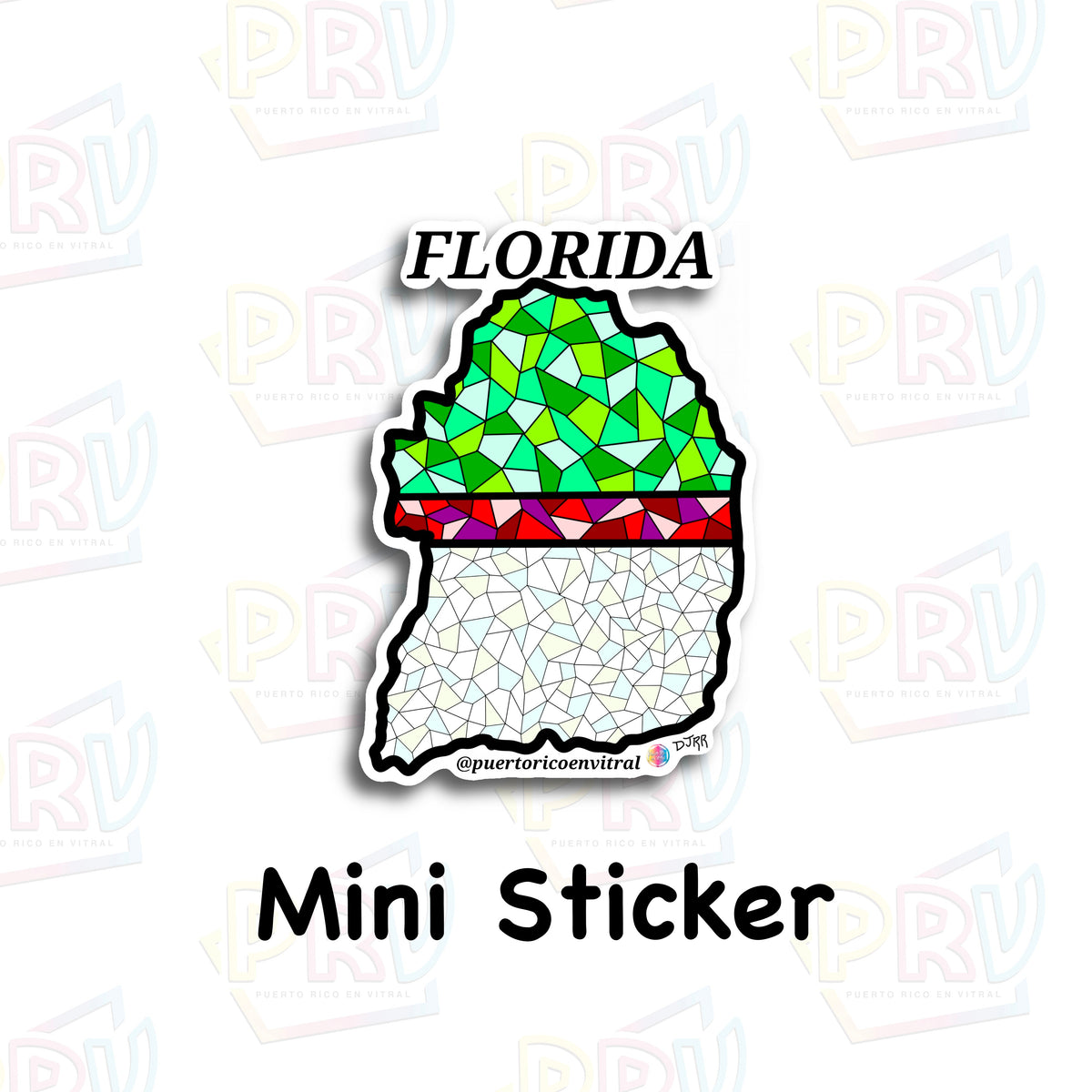 Florida Language Sticker Florida (Mini sticker) – Puerto Rico en Vitral