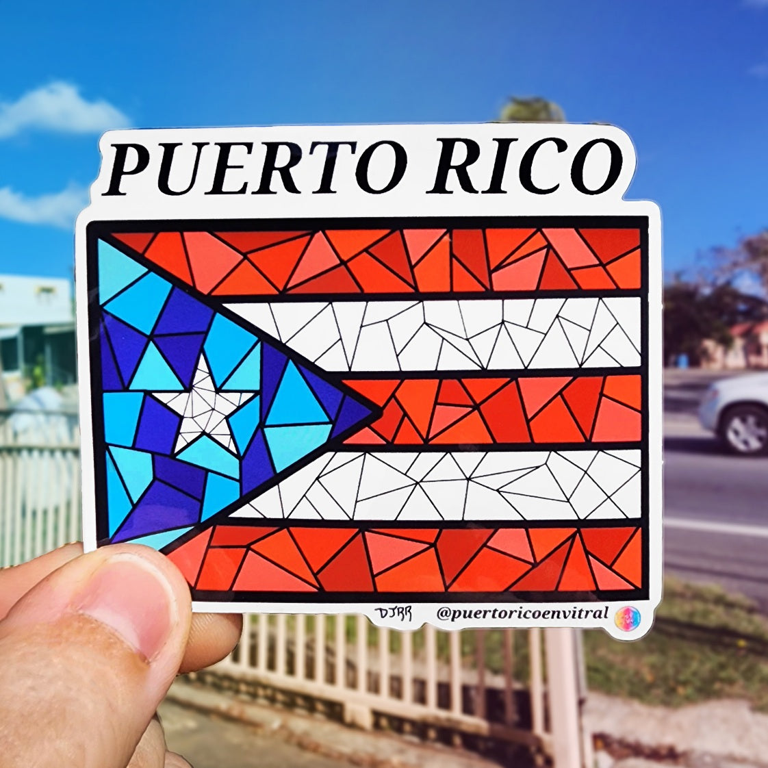Bandera Puerto Rico (Sticker) – Puerto Rico en Vitral