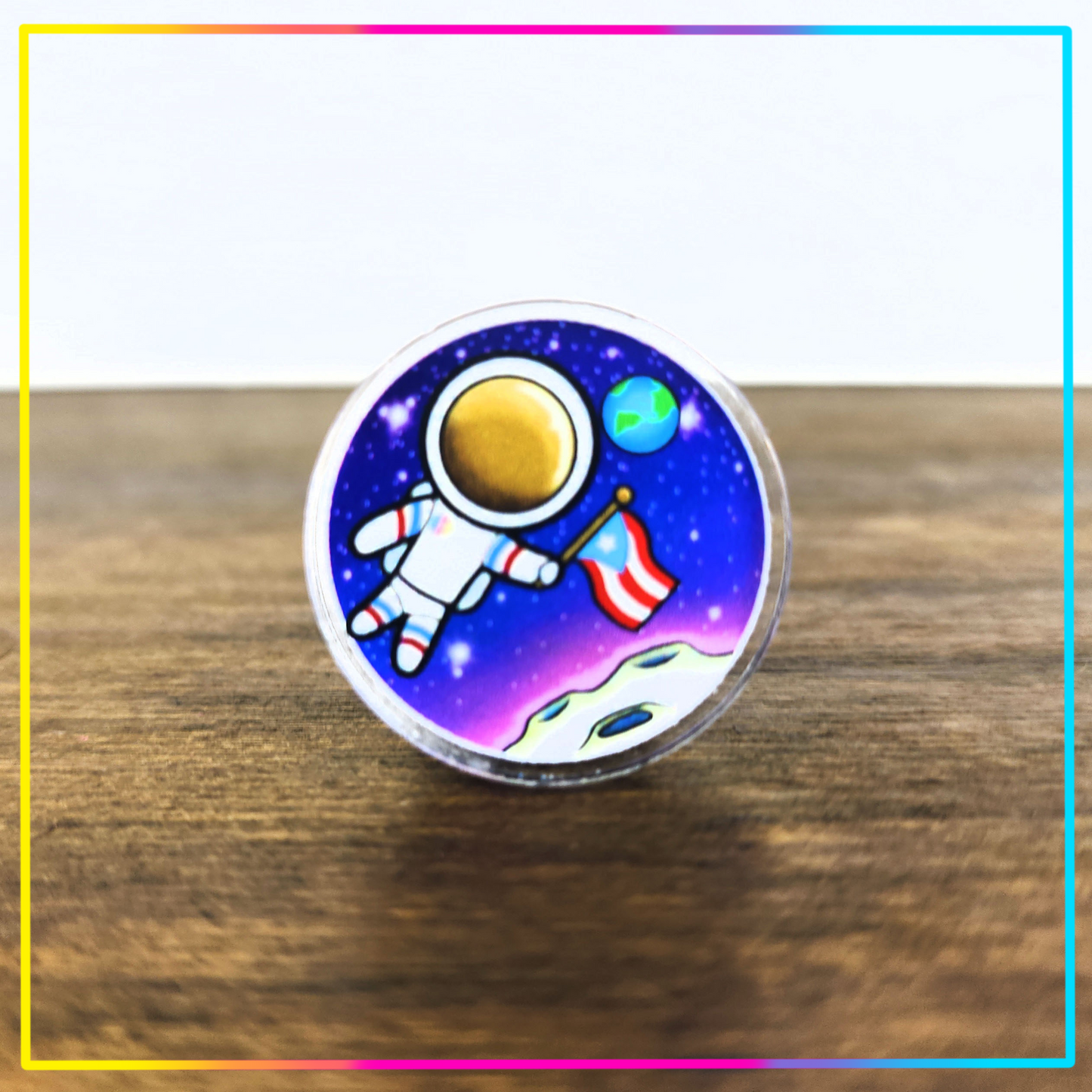 Boricua en la Luna (Acrylic Pin)